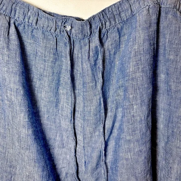 NWT Tahari Linen High Rise Drawstring Shorts - Picture 2 of 5